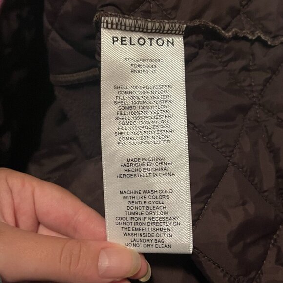 Peloton 'New Heights' Dark Brown Sherpa Quilted Pullover Jacket Womens sz S - Picture 5 of 5
